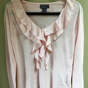 Pink lightweight cotton top, long sleeves